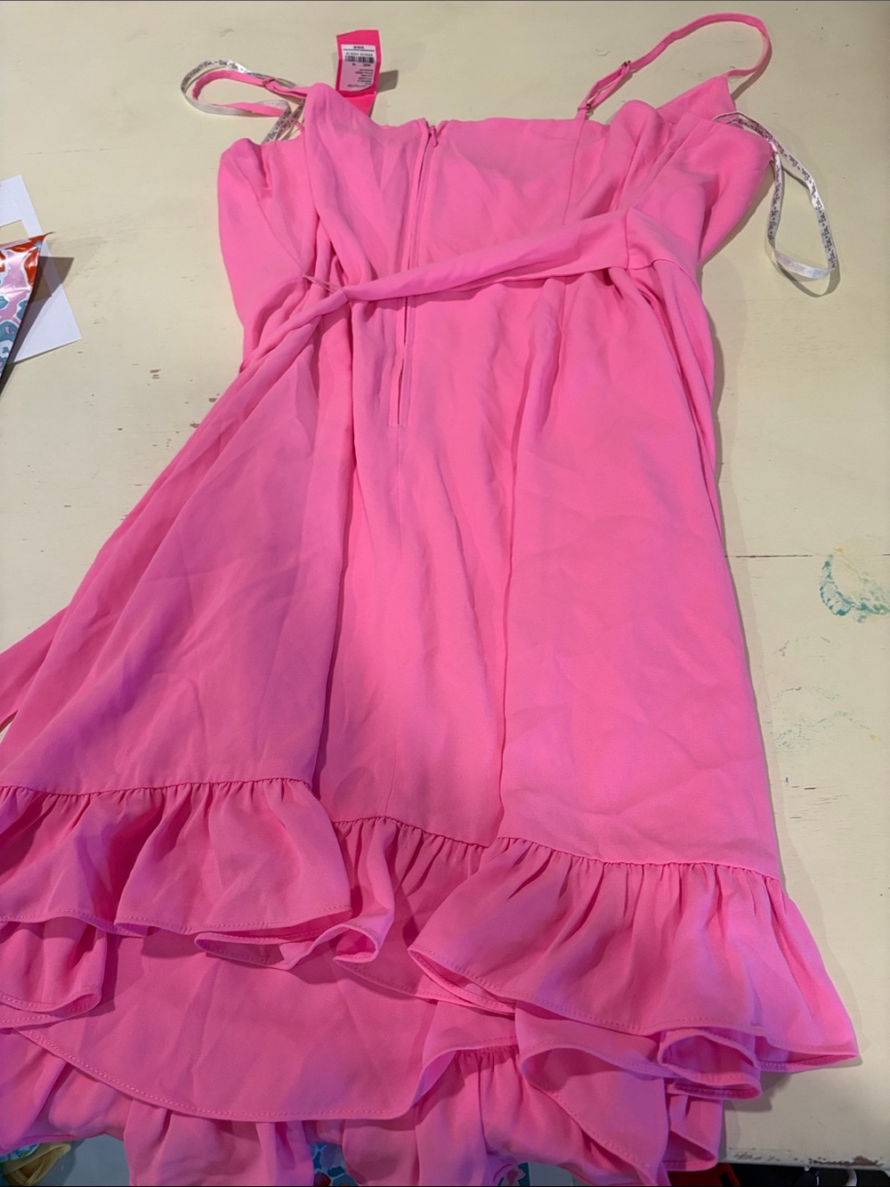 Lilly Pulitzer Hot Pink Ruffle Wrap Dress NWT 14 - Picture 5 of 6